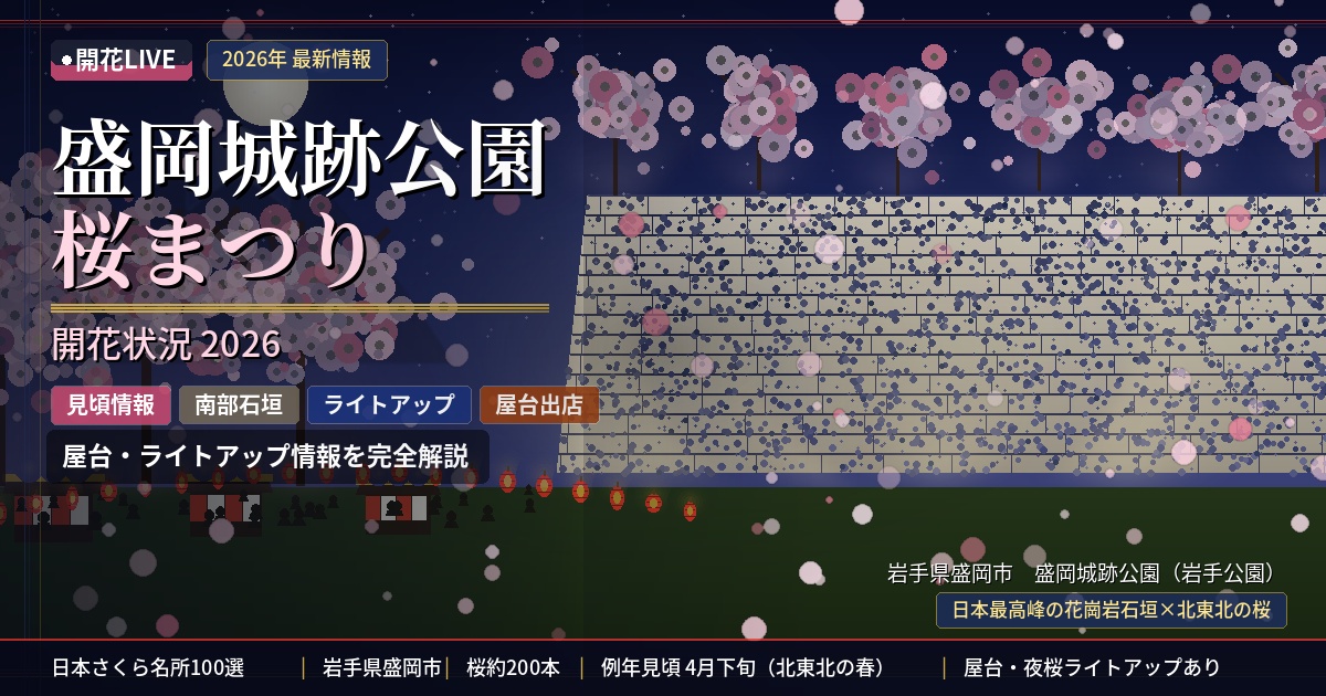 盛岡城跡の桜の開花状況