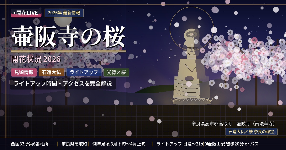 壷阪寺の桜の開花状況