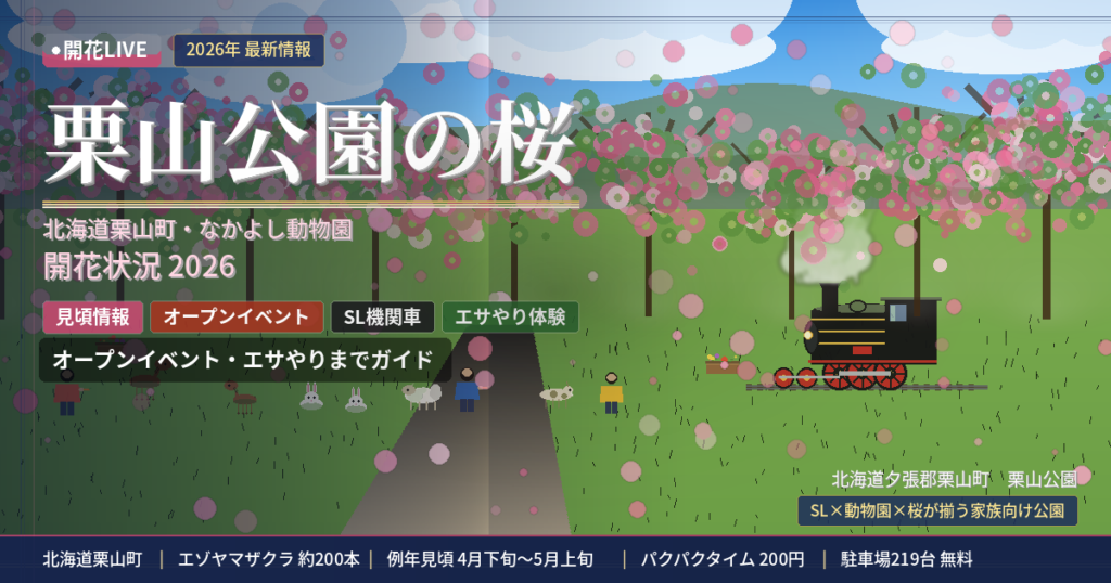 栗山公園(北海道)桜の開花状況