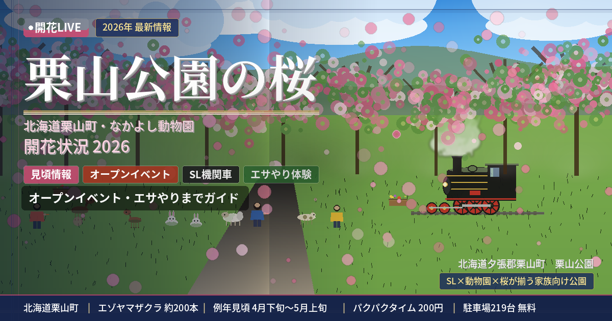 栗山公園(北海道)桜の開花状況