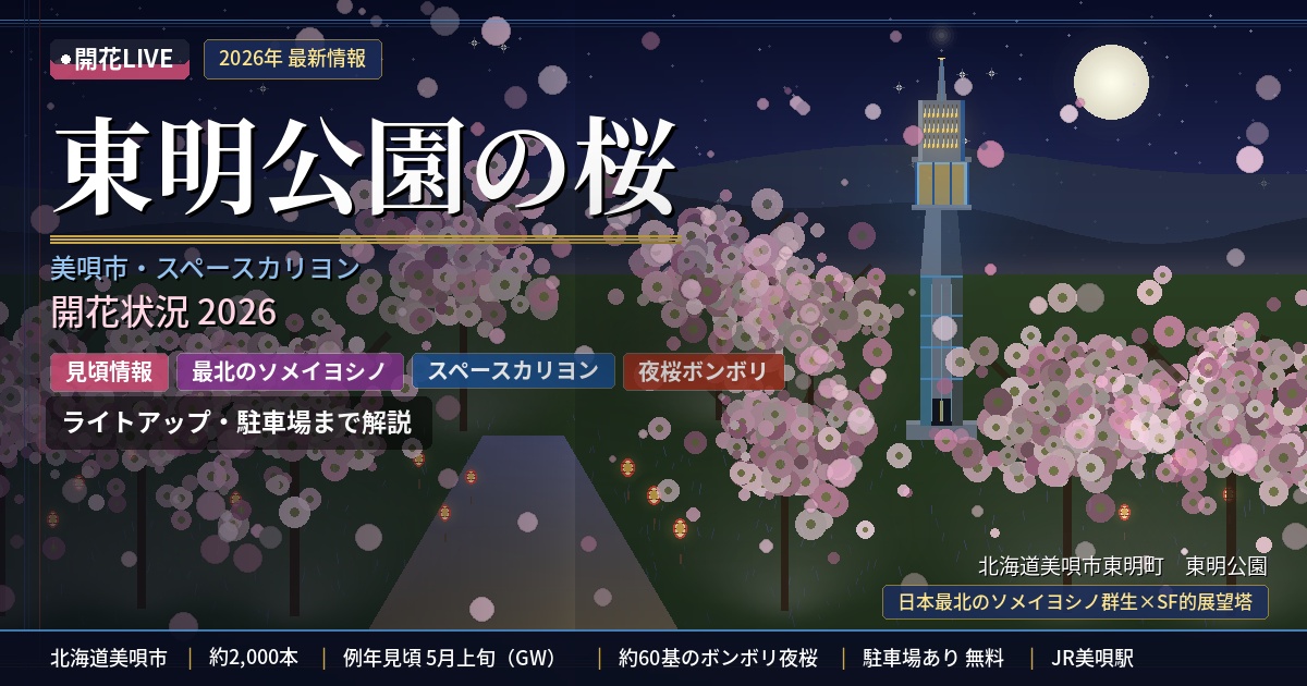 東明公園(美唄)桜の開花状況