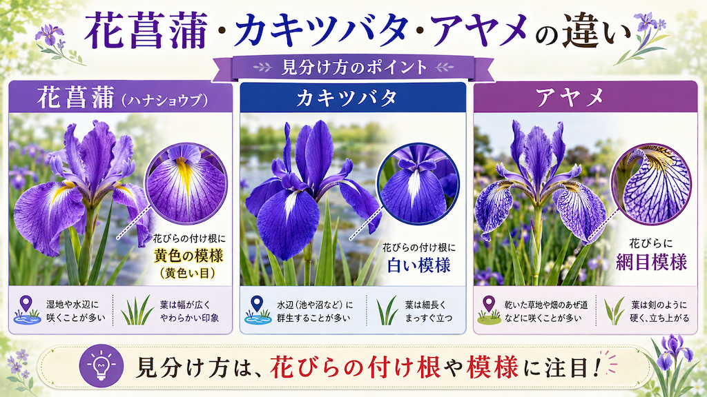 花菖蒲・カキツバタ・アヤメの違い