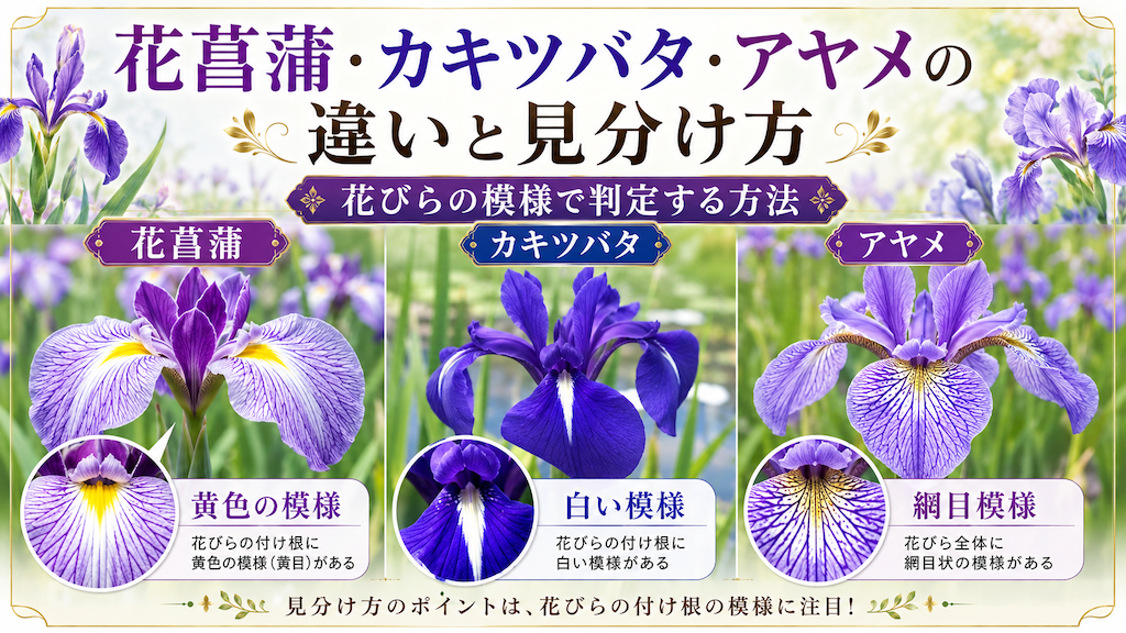 花菖蒲・カキツバタ・アヤメの違い