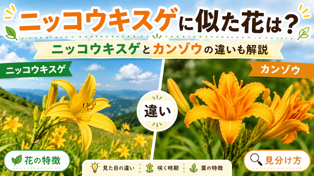 ニッコウキスゲに似た花と違い