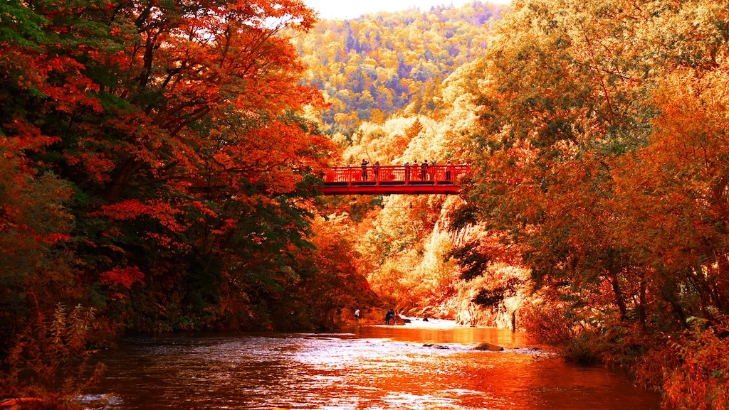 二見吊橋の紅葉