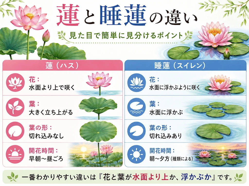 蓮の花と睡蓮の違い