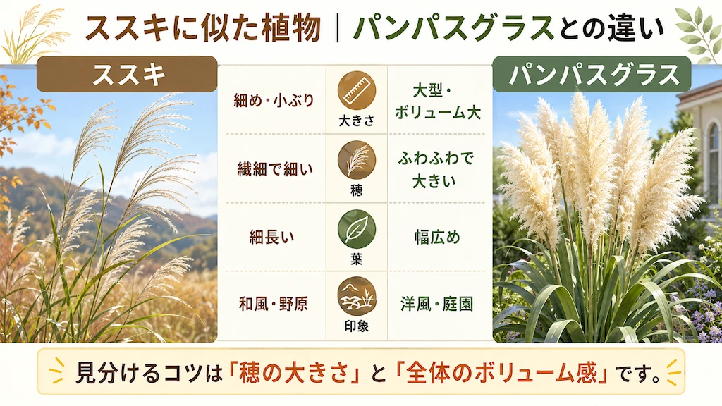 ススキの花言葉の意味|怖いと言われる由来と英語名・別名も解説 ススキとパンパスグラスの違い